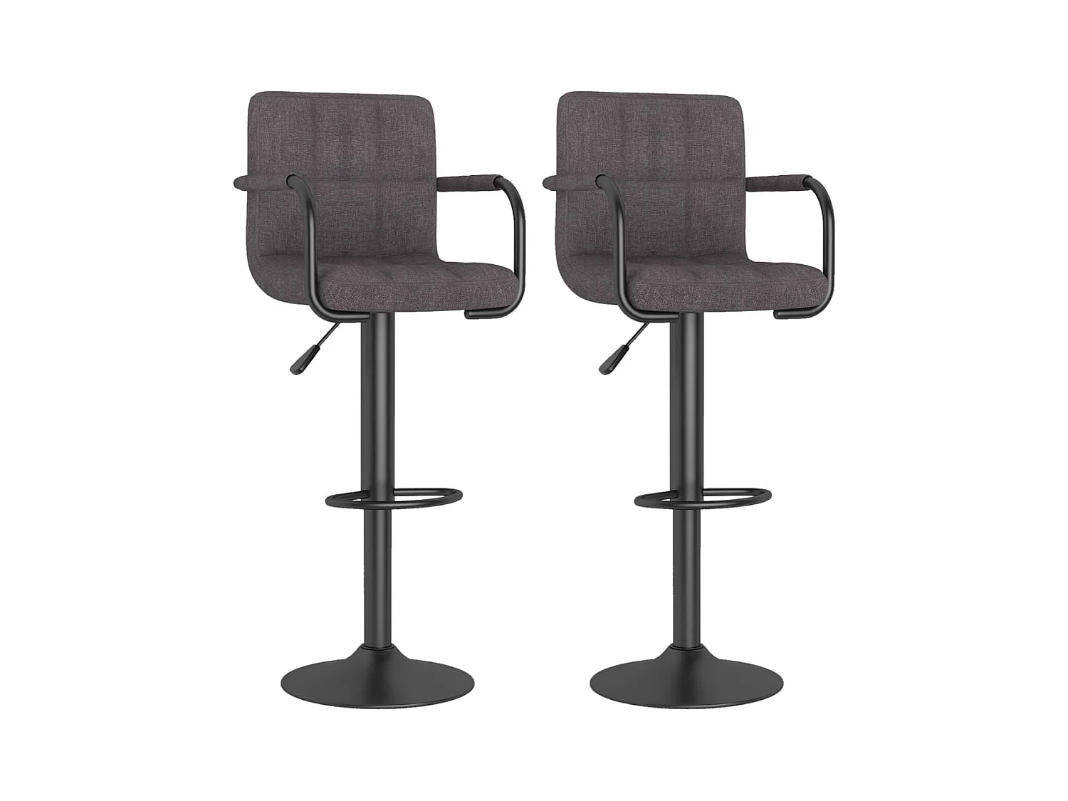 Tabourets de bar lot de 2 taupe tissu