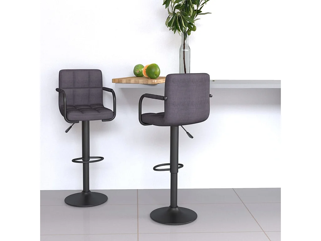Tabourets de bar lot de 2 taupe tissu