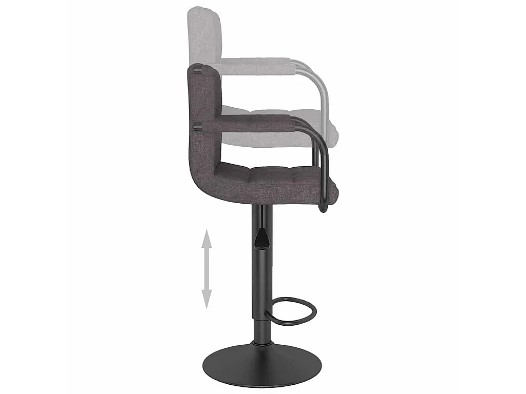 Tabourets de bar lot de 2 taupe tissu