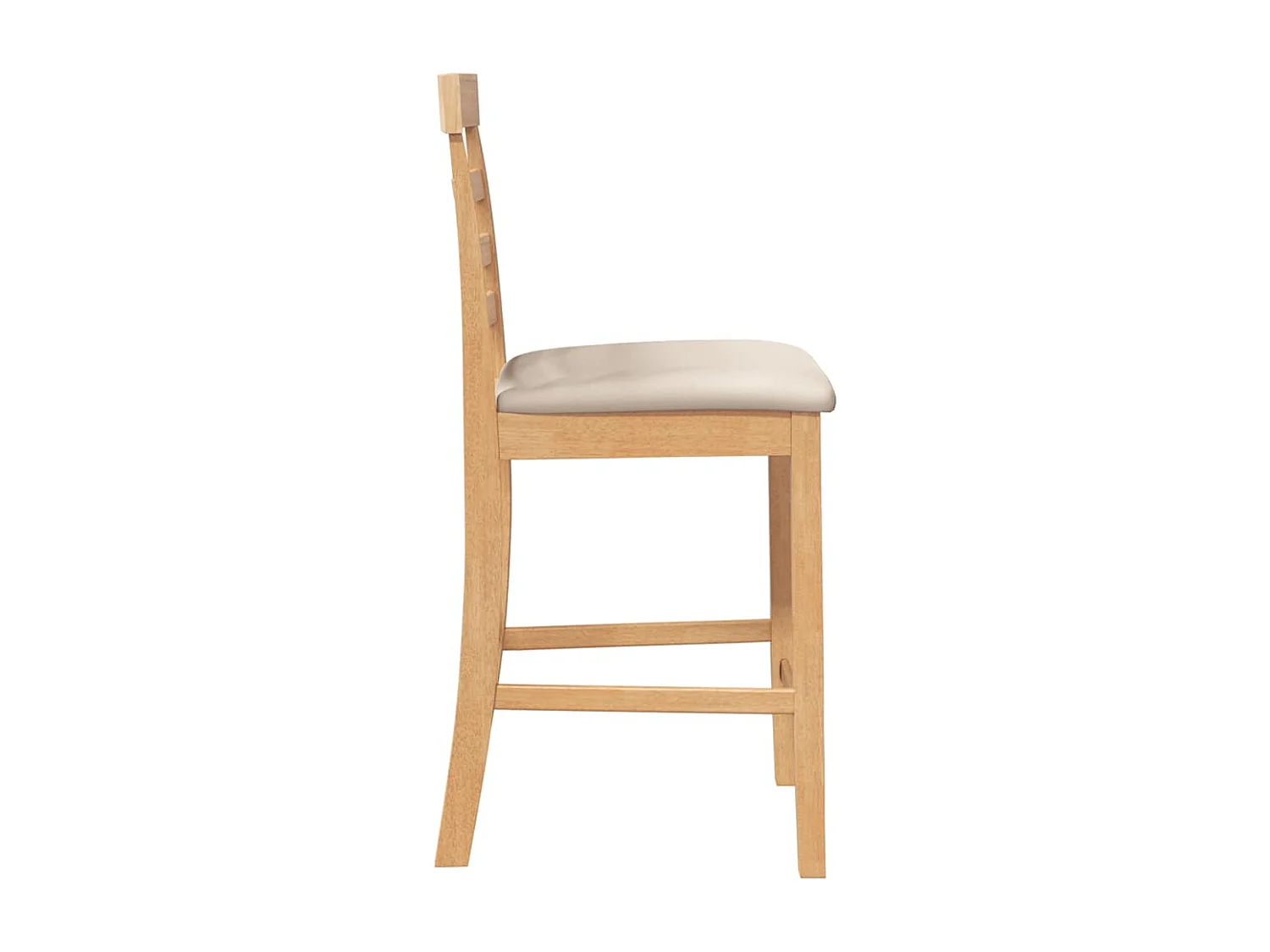 Barhocker mit Kissen 2 Stk. Natur Massivholz Gummibaum