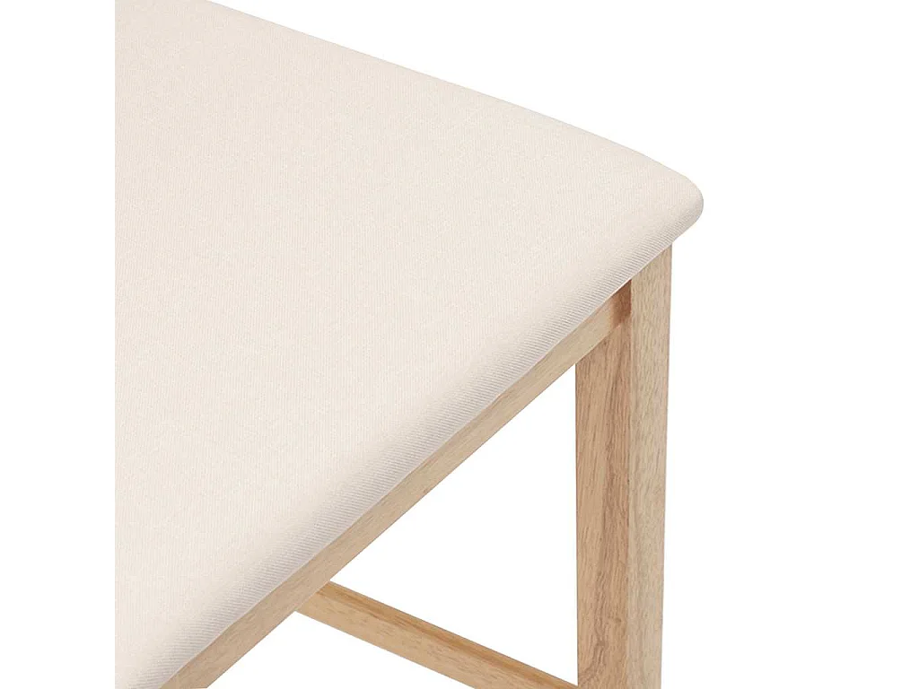 Barhocker mit Kissen 2 Stk. Natur Massivholz Gummibaum