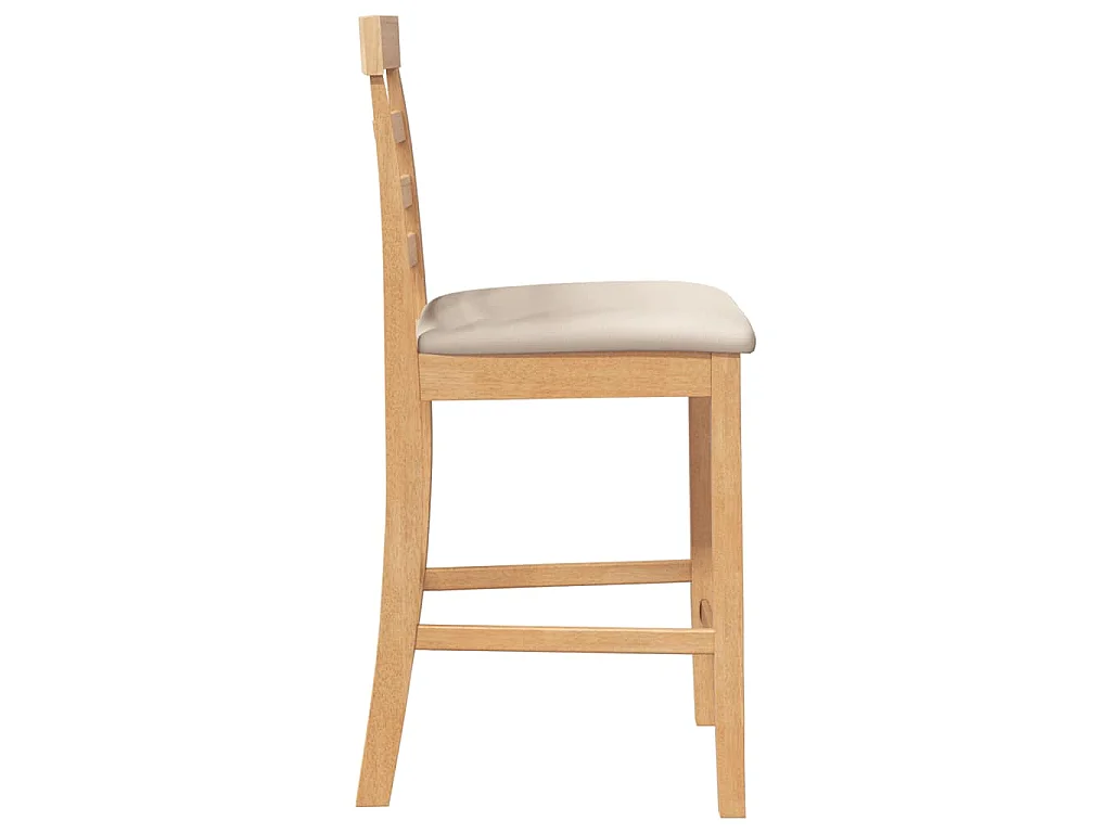 Barkrukken met kussens 2 st massief hout naturel rubber