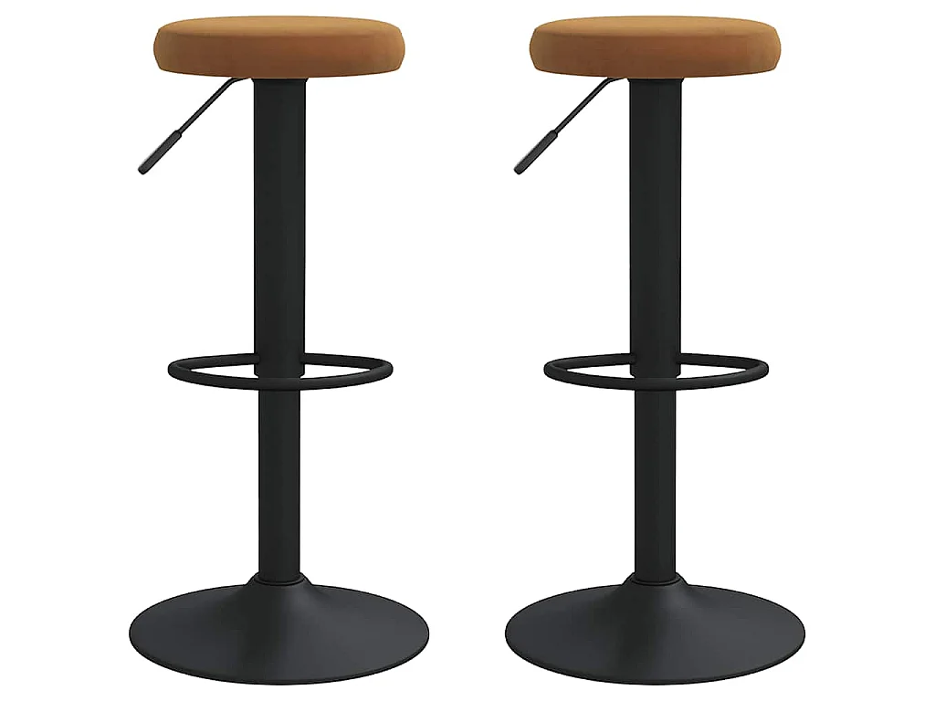Bancos de bar 2 pcs veludo castanho