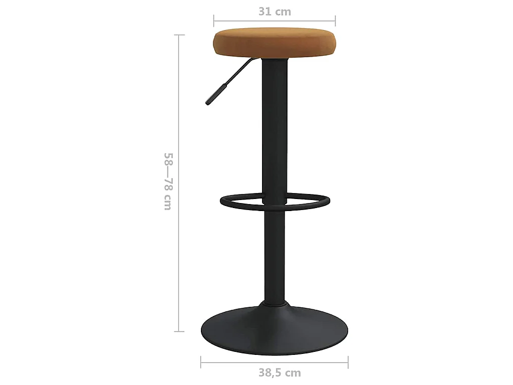 Bancos de bar 2 pcs veludo castanho