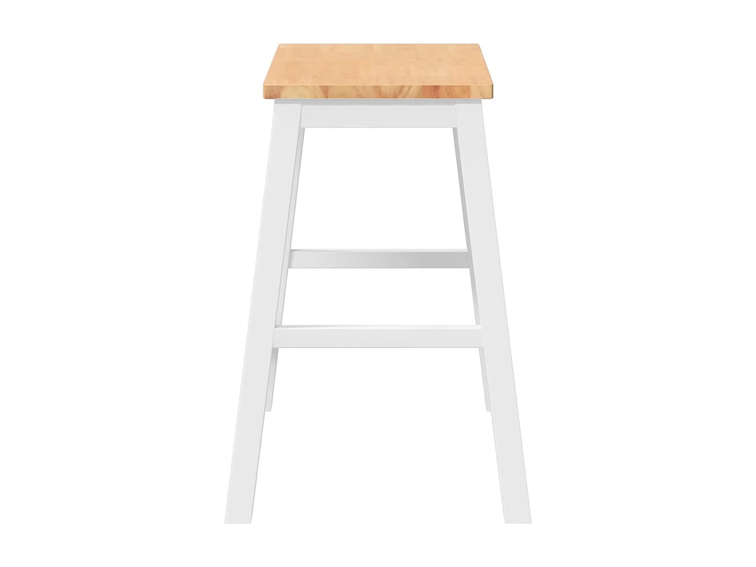 Barstoelen 2 st massief hout wit