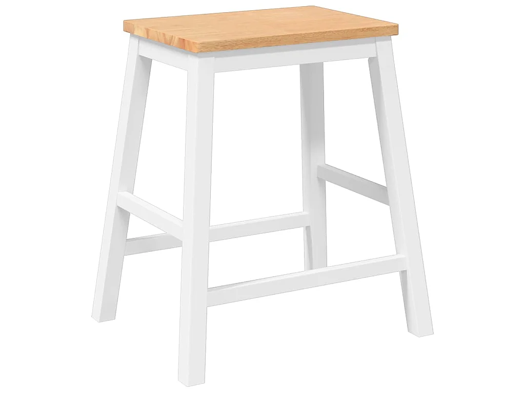 Barstoelen 2 st massief hout wit