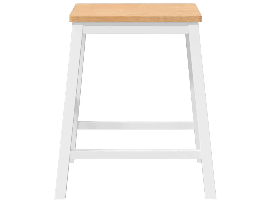 Barstoelen 2 st massief hout wit