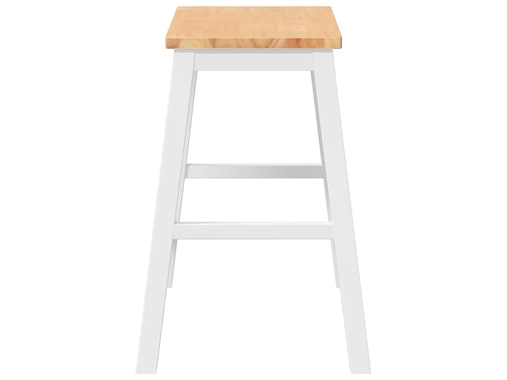 Barstoelen 2 st massief hout wit