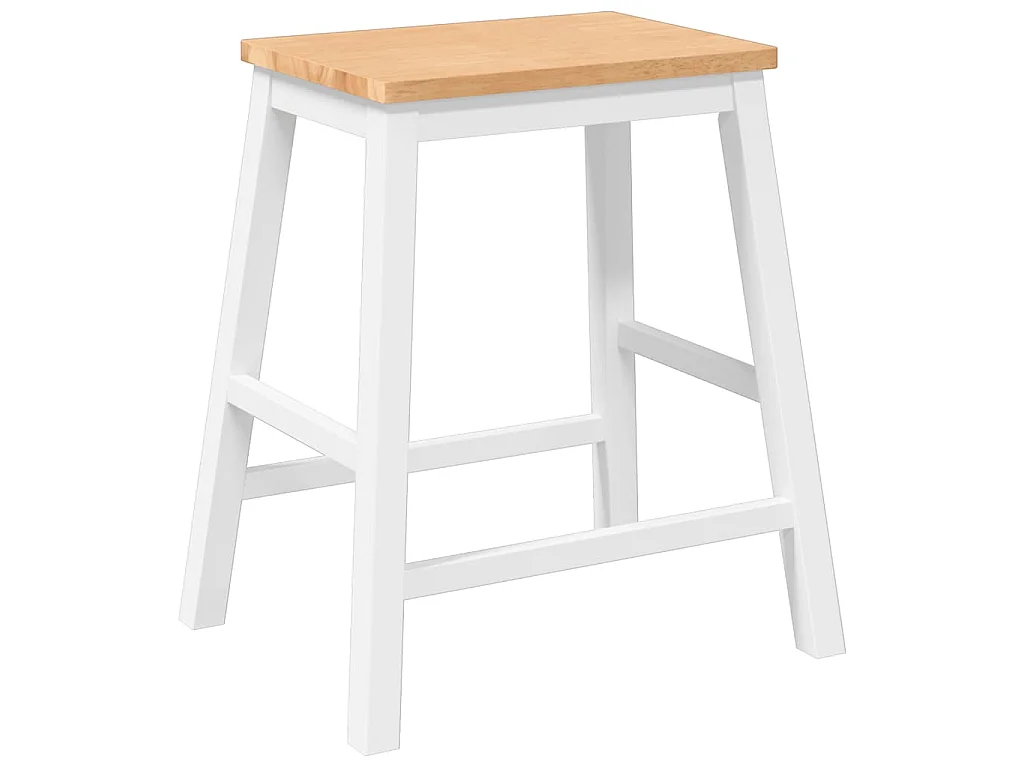 Barstoelen 2 st massief hout wit