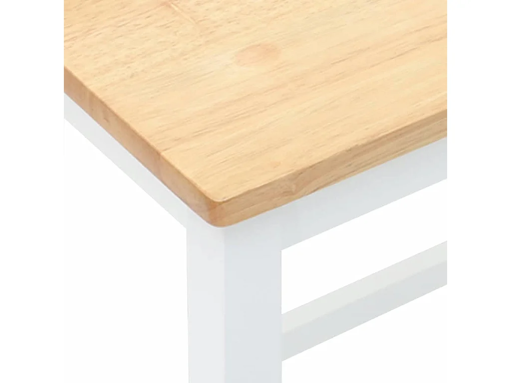 Chaises de bar 2 pcs blanc bois massif d'hévéa