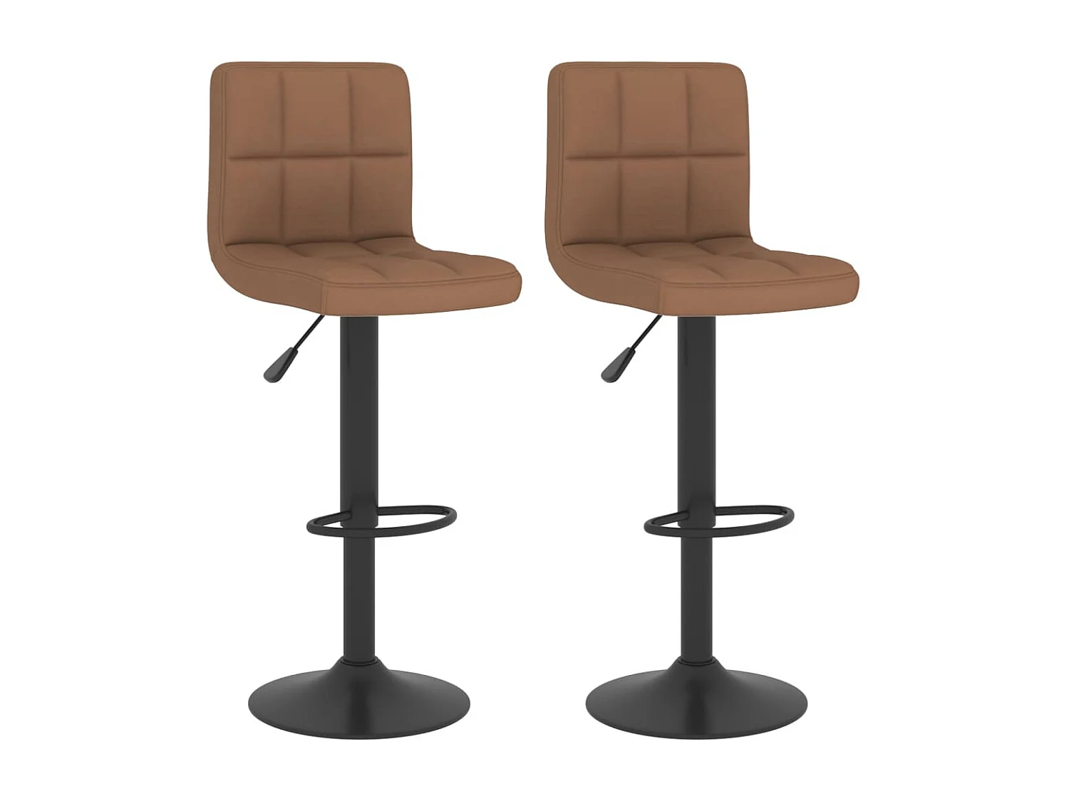 Tabourets de bar lot de 2 marron tissu