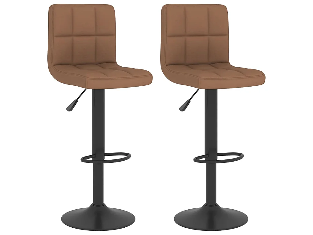 Tabourets de bar lot de 2 marron tissu
