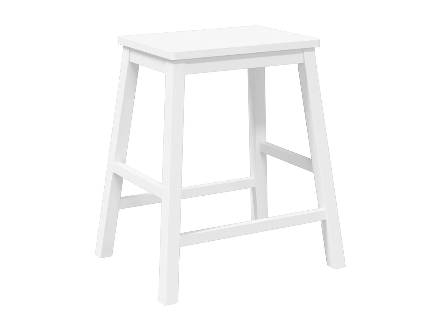 Barstühle 2 Stk. Weiß Massivholz Gummibaum