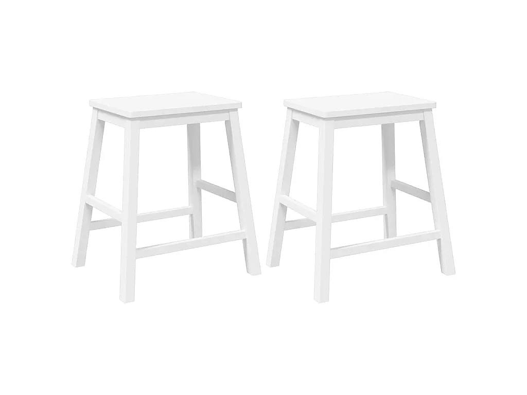 Barstoelen 2 st massief hout wit