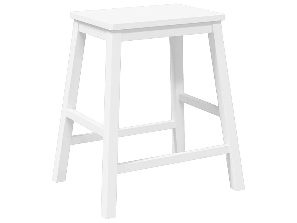 Barstoelen 2 st massief hout wit
