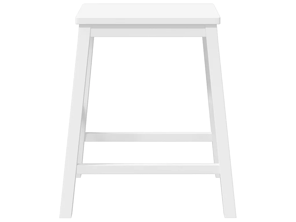 Barstoelen 2 st massief hout wit