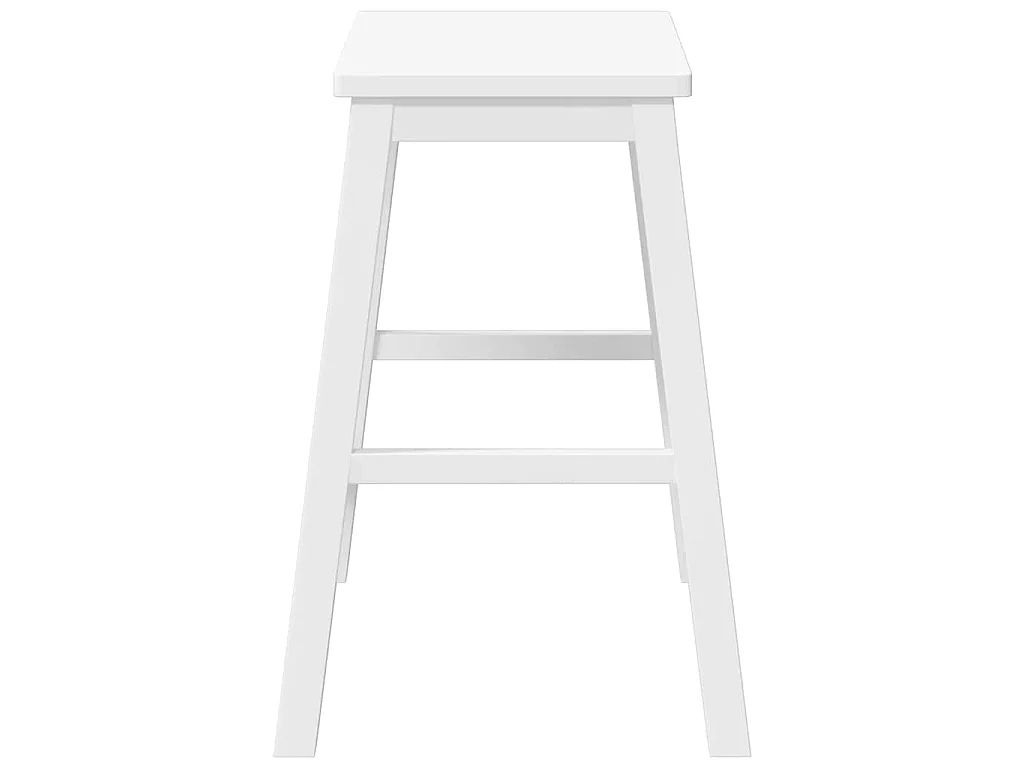 Barstoelen 2 st massief hout wit