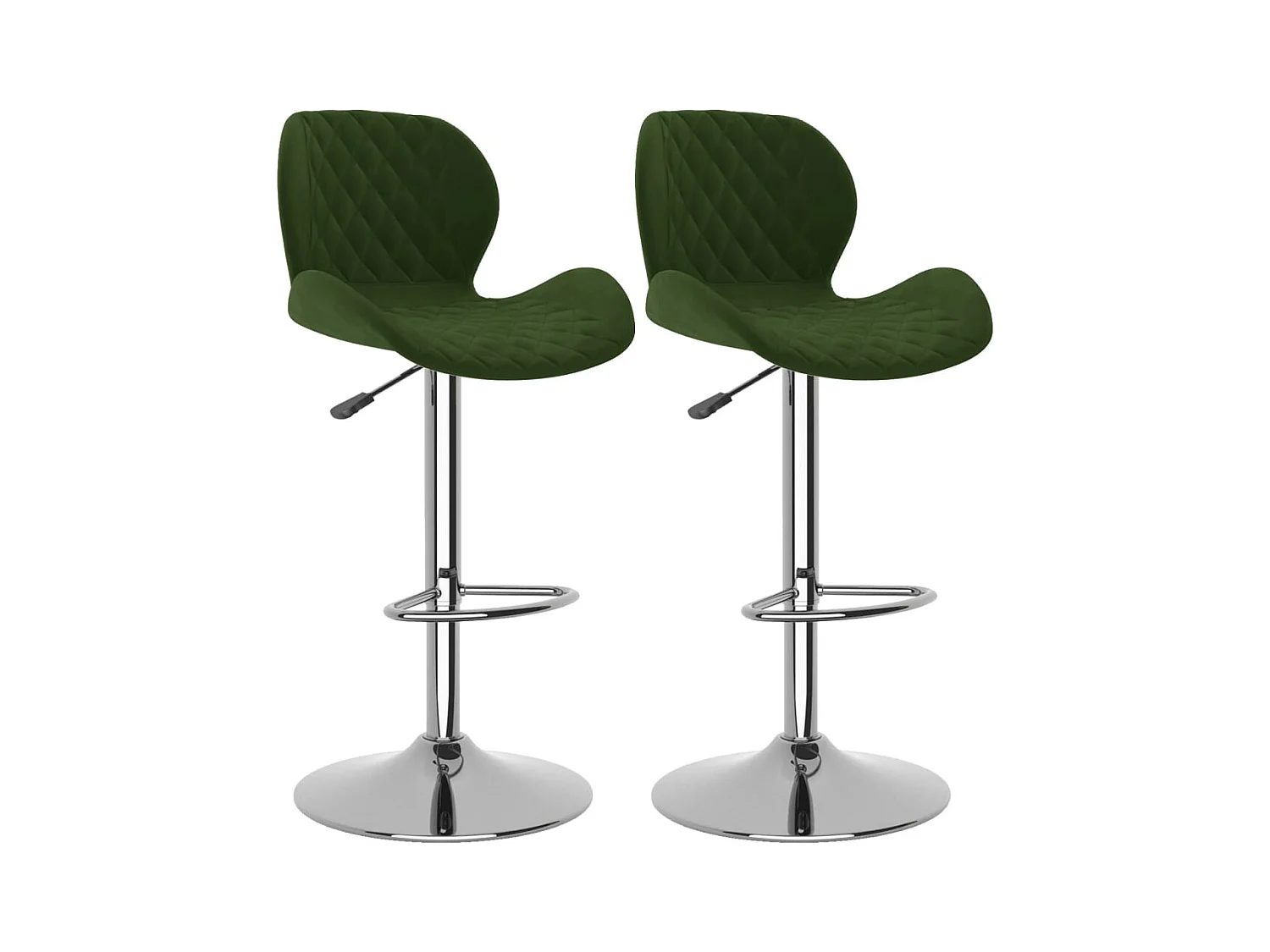 Tabourets de bar lot de 2 vert foncé velours