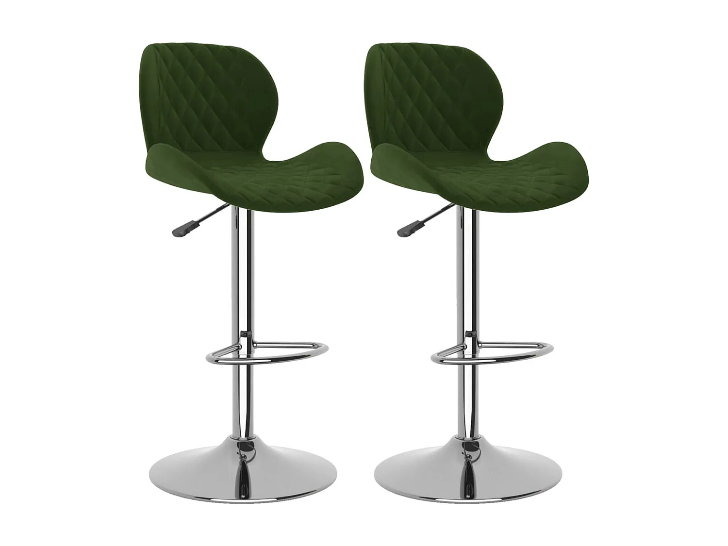 Tabourets de bar lot de 2 vert foncé velours