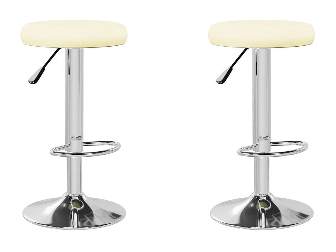 Sgabelli da Bar 2 pz Crema in Similpelle