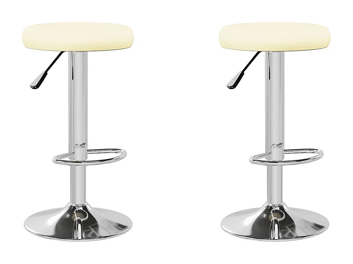 Tabourets de bar lot de 2 crème similicuir