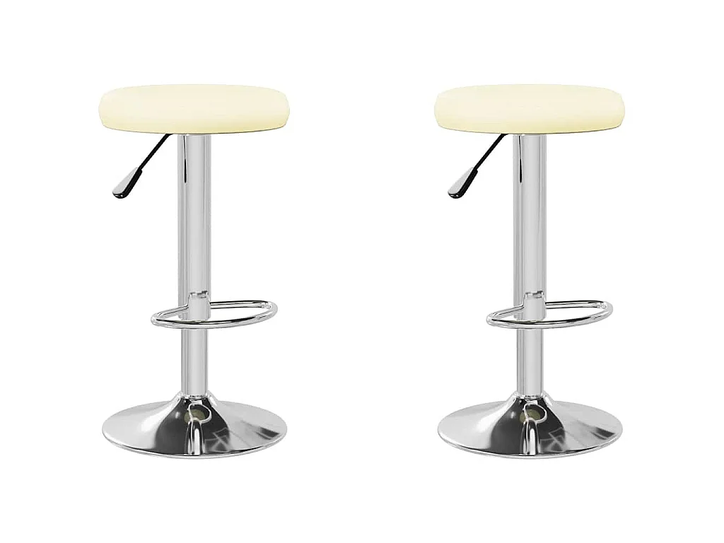 Tabourets de bar lot de 2 crème similicuir