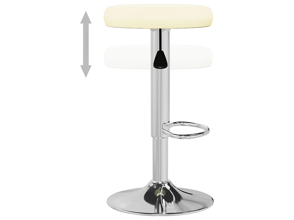 Tabourets de bar lot de 2 crème similicuir