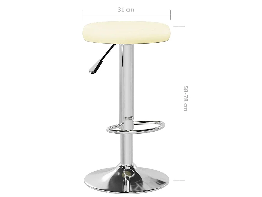 Tabourets de bar lot de 2 crème similicuir