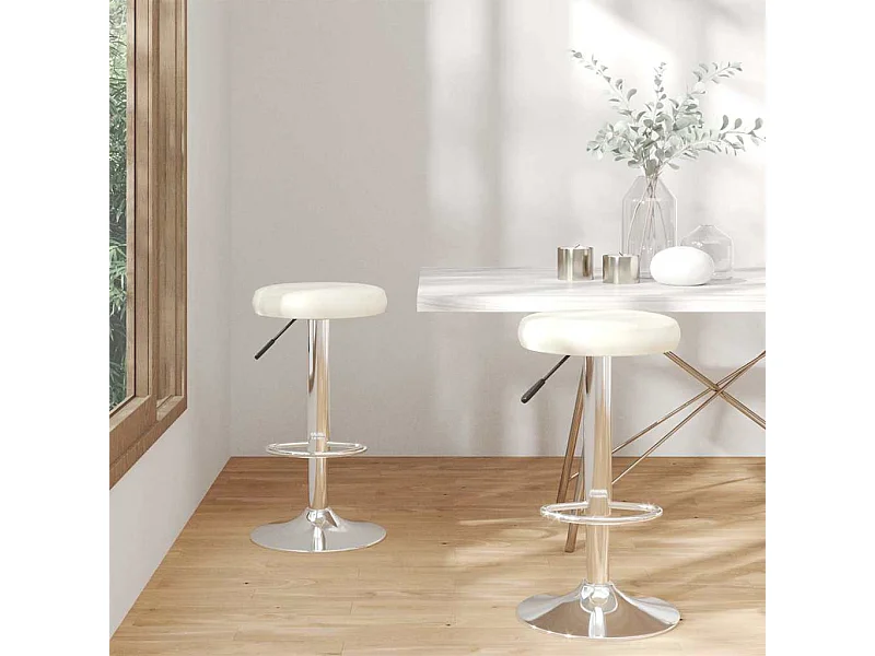 Barhocker 2 Stk. Creme Kunstleder