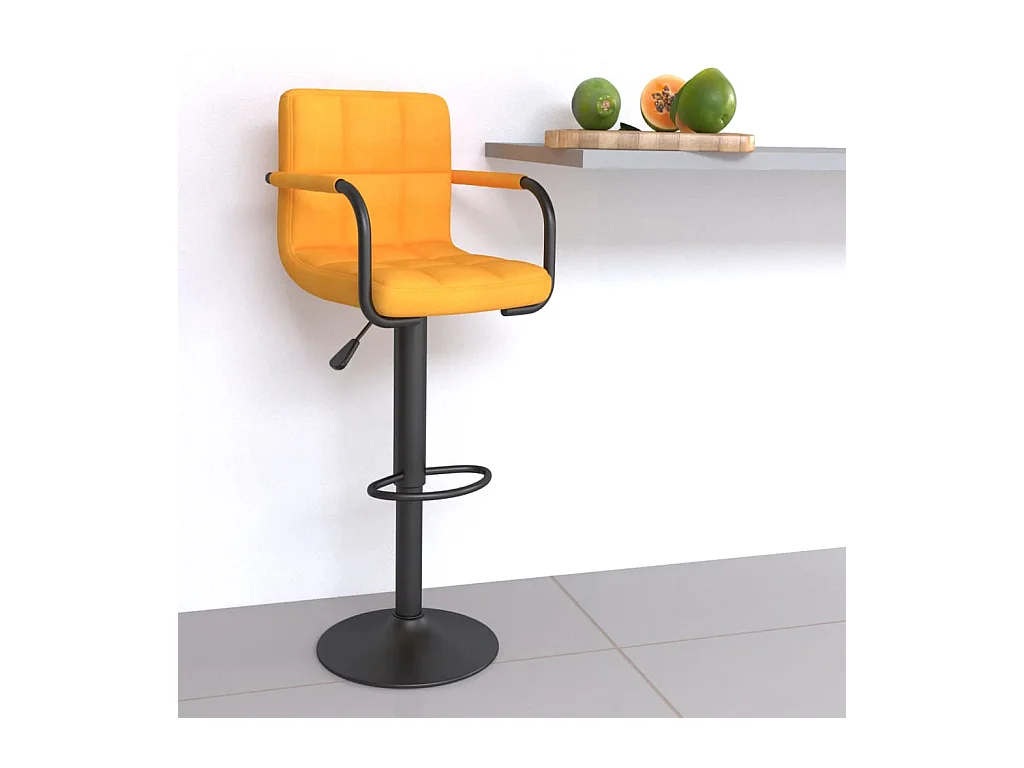 Tabouret de bar Jaune moutarde Tissu