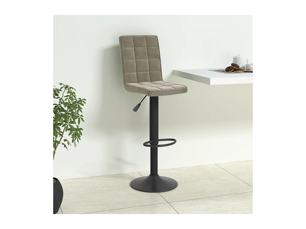 Tabouret de bar Gris clair Velours