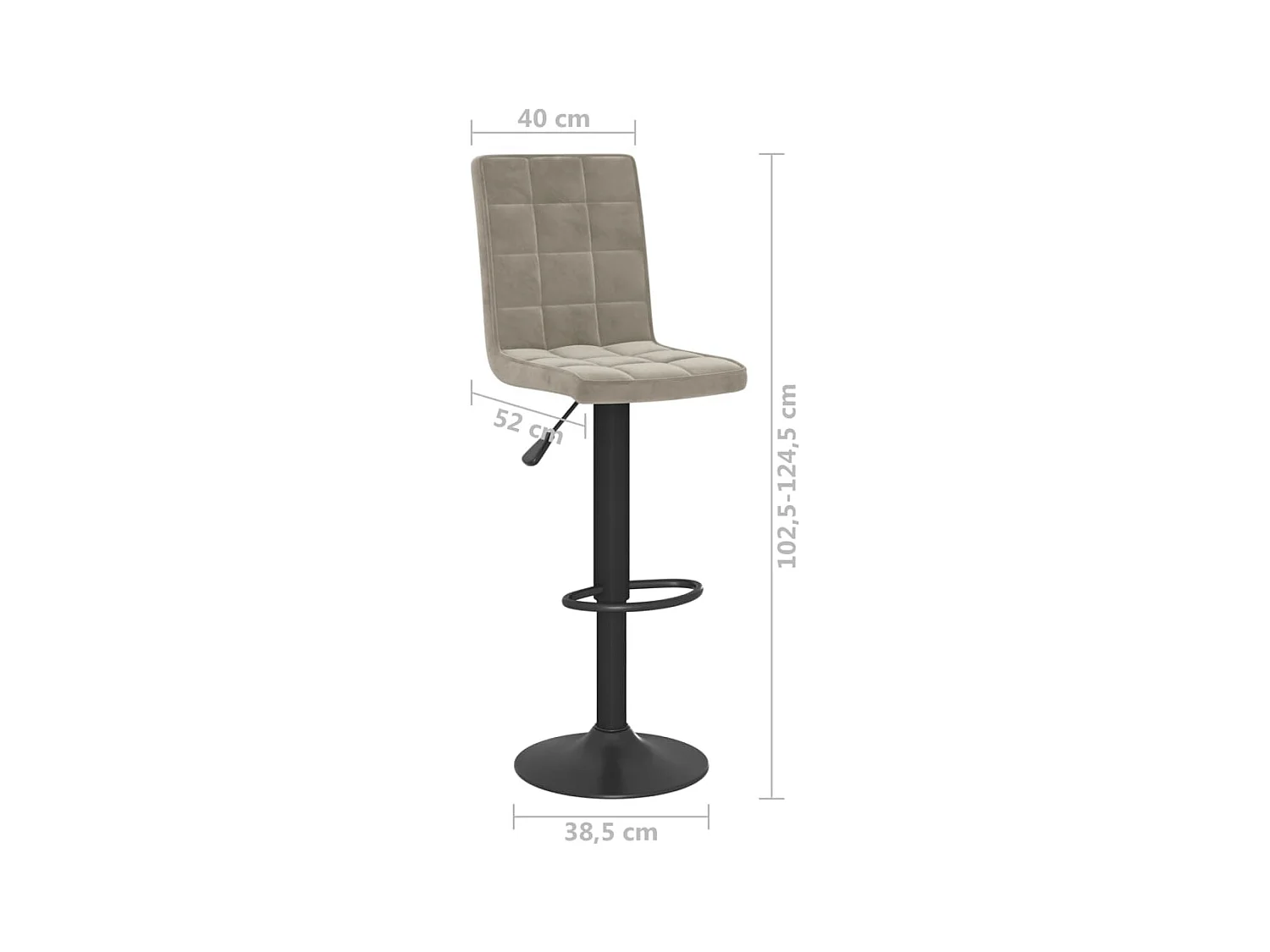 Tabouret de bar Gris clair Velours