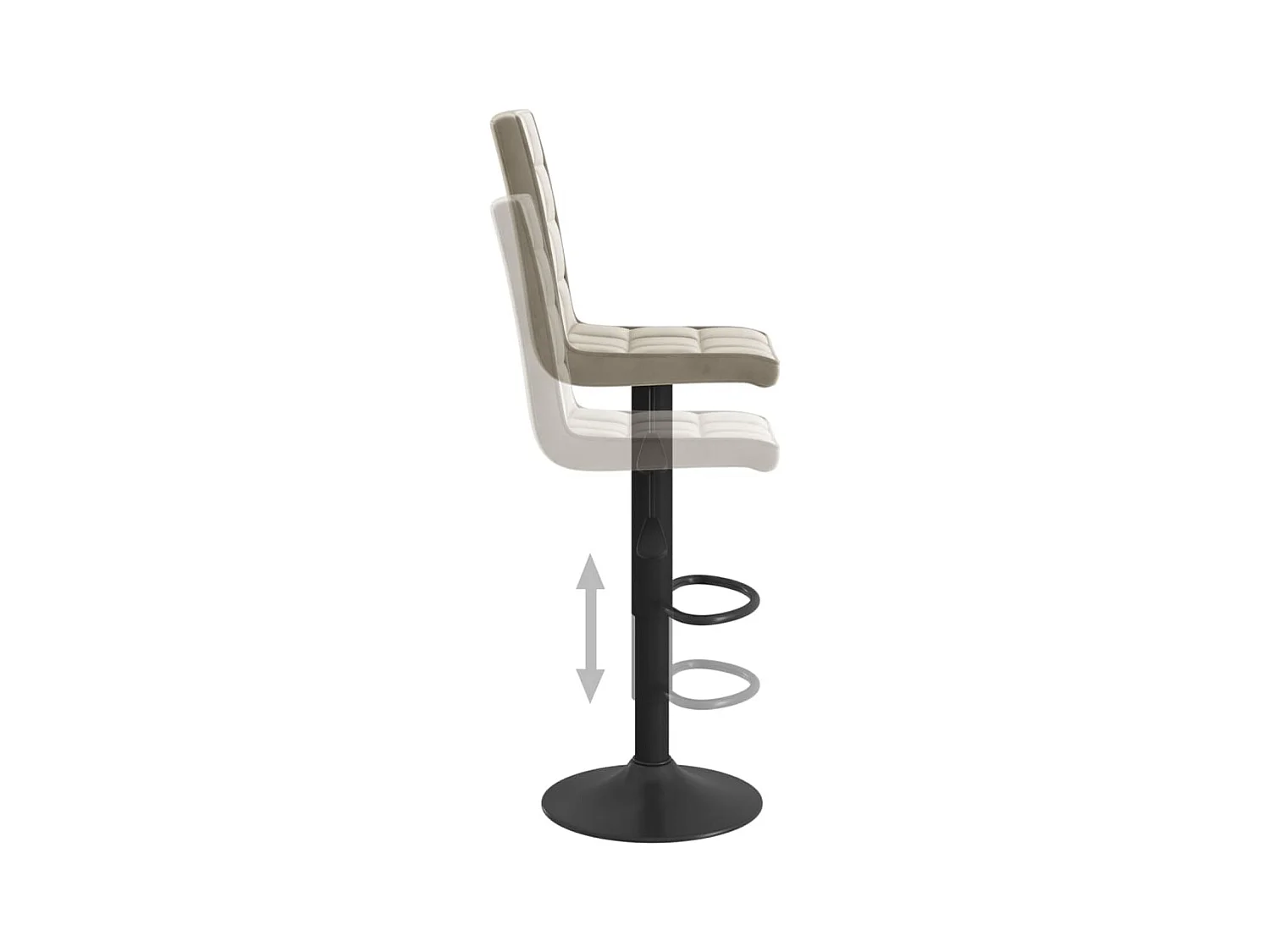 Tabouret de bar Gris clair Velours