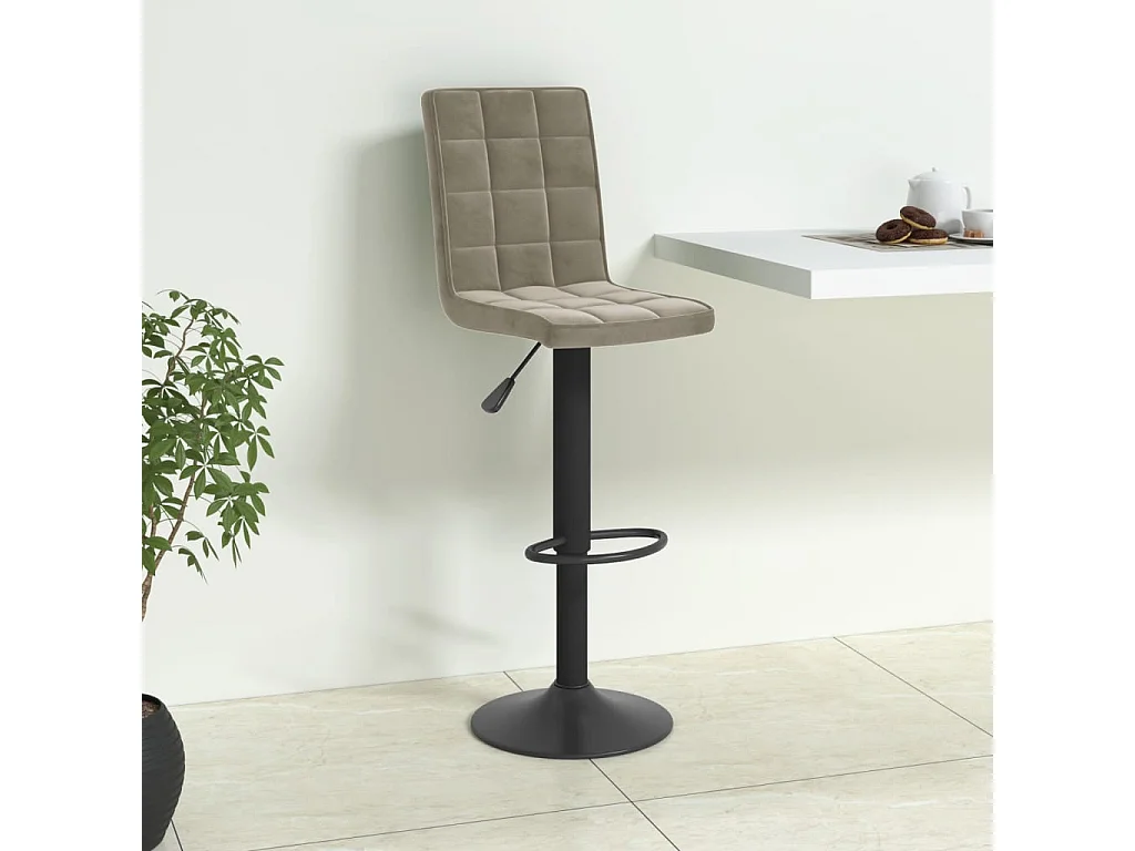 Barhocker Hellgrau Samt