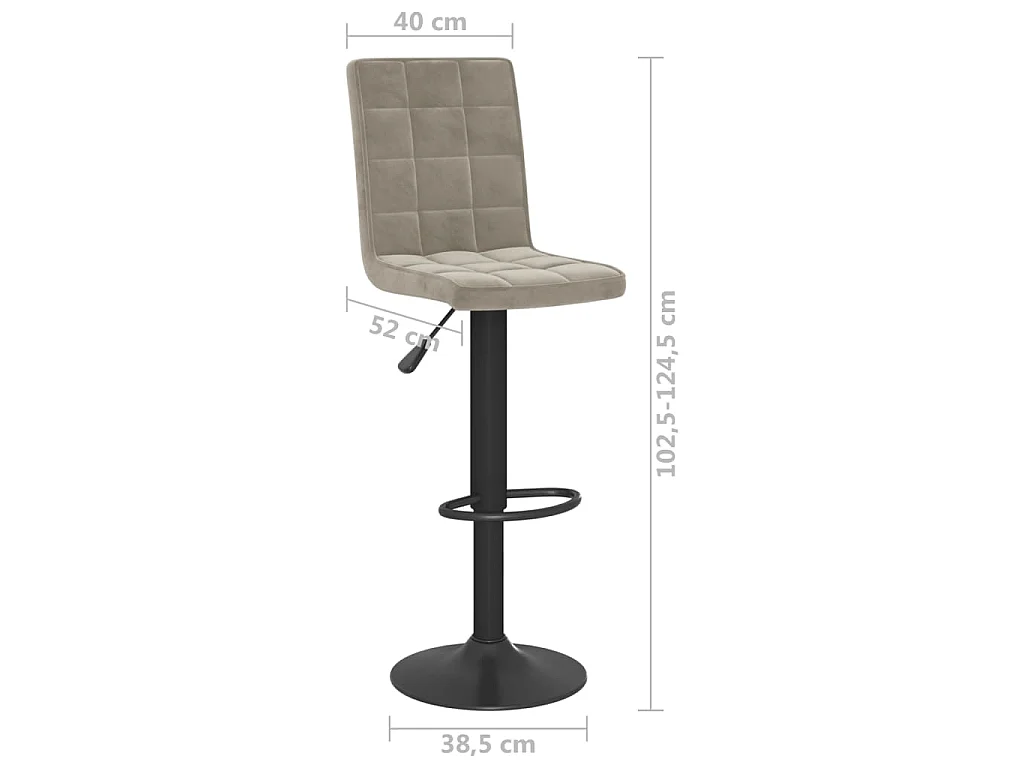 Barhocker Hellgrau Samt