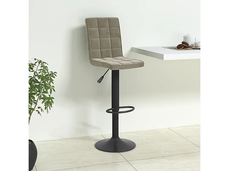 Tabouret de bar Gris clair Velours