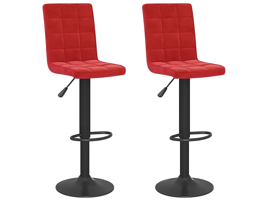Bancos de bar 2 pcs veludo vermelho tinto