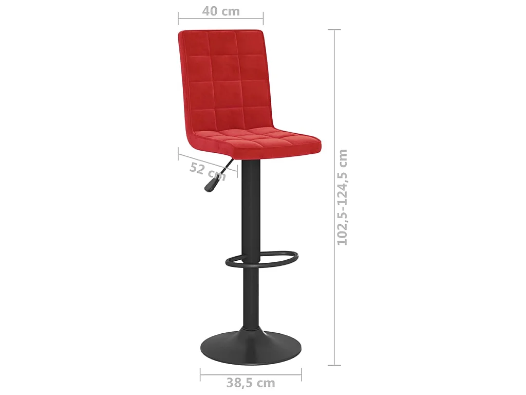 Bancos de bar 2 pcs veludo vermelho tinto