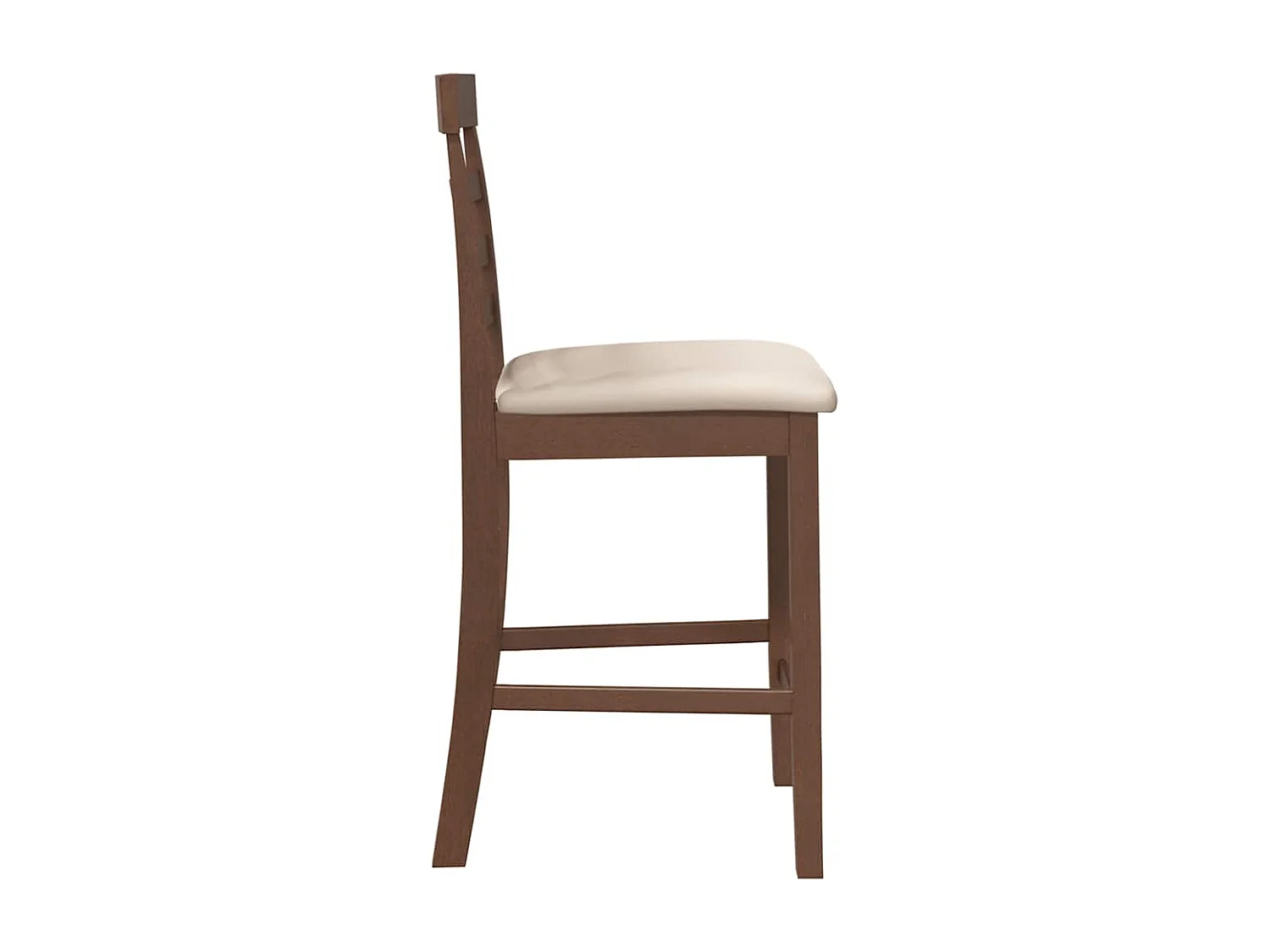 Barhocker mit Kissen 2 Stk. Braun Massivholz Gummibaum