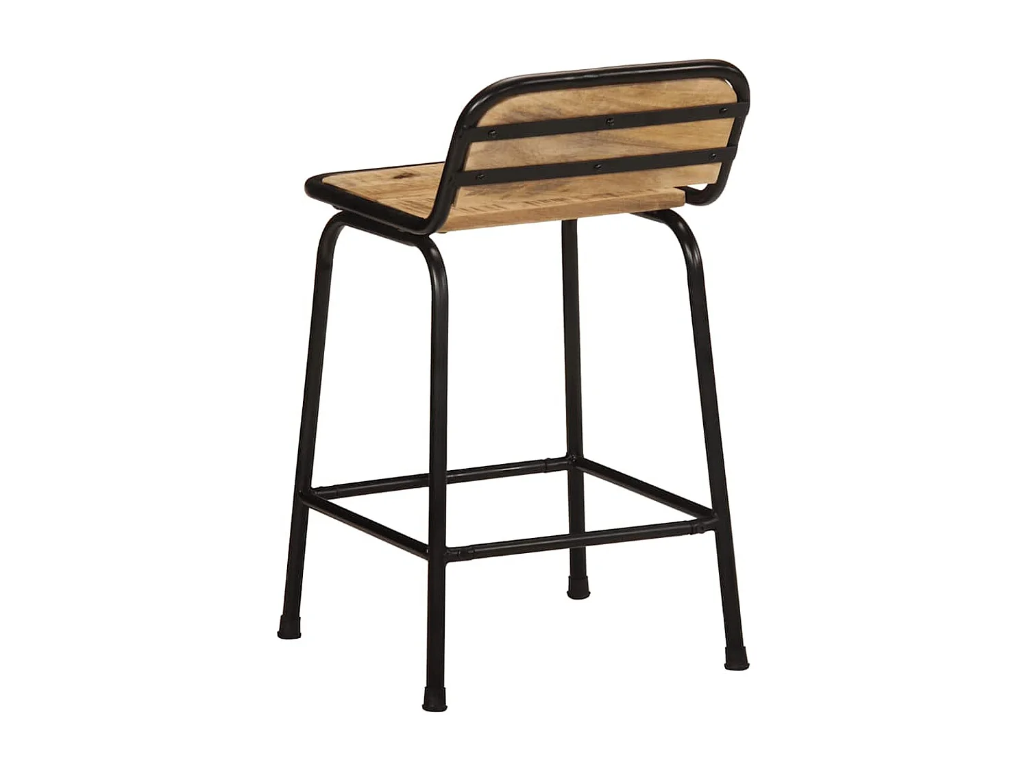 Barhocker 2 Stk. 46x35,5x70 cm Raues Mango Massivholz