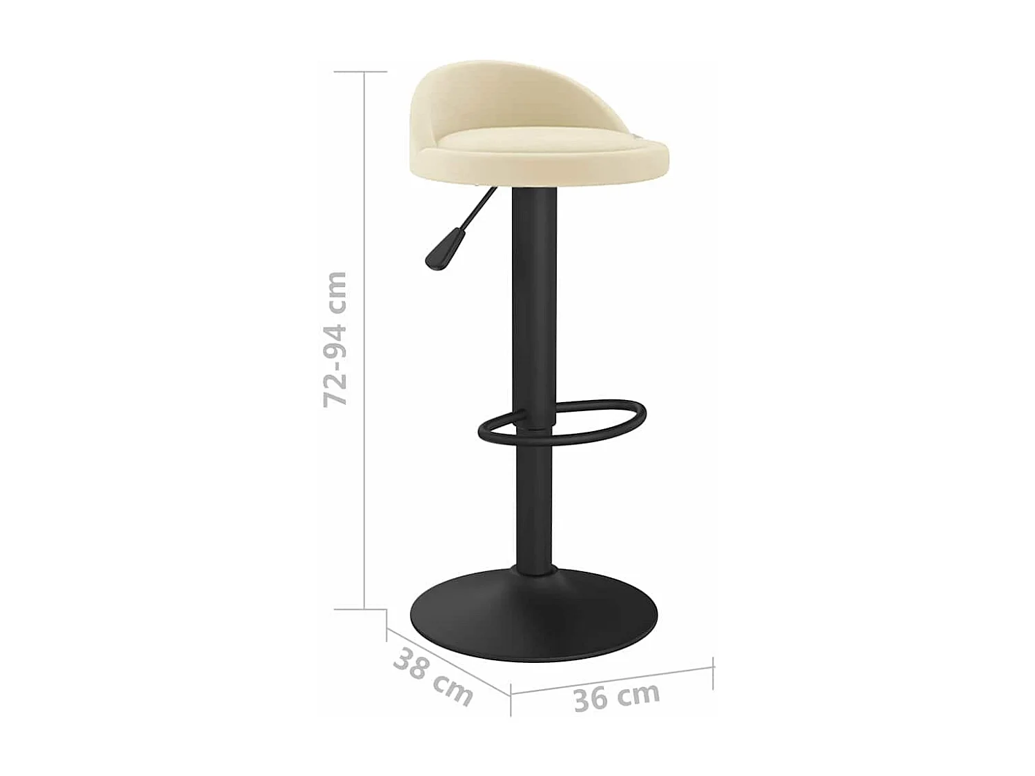Tabouret de bar Crème Velours