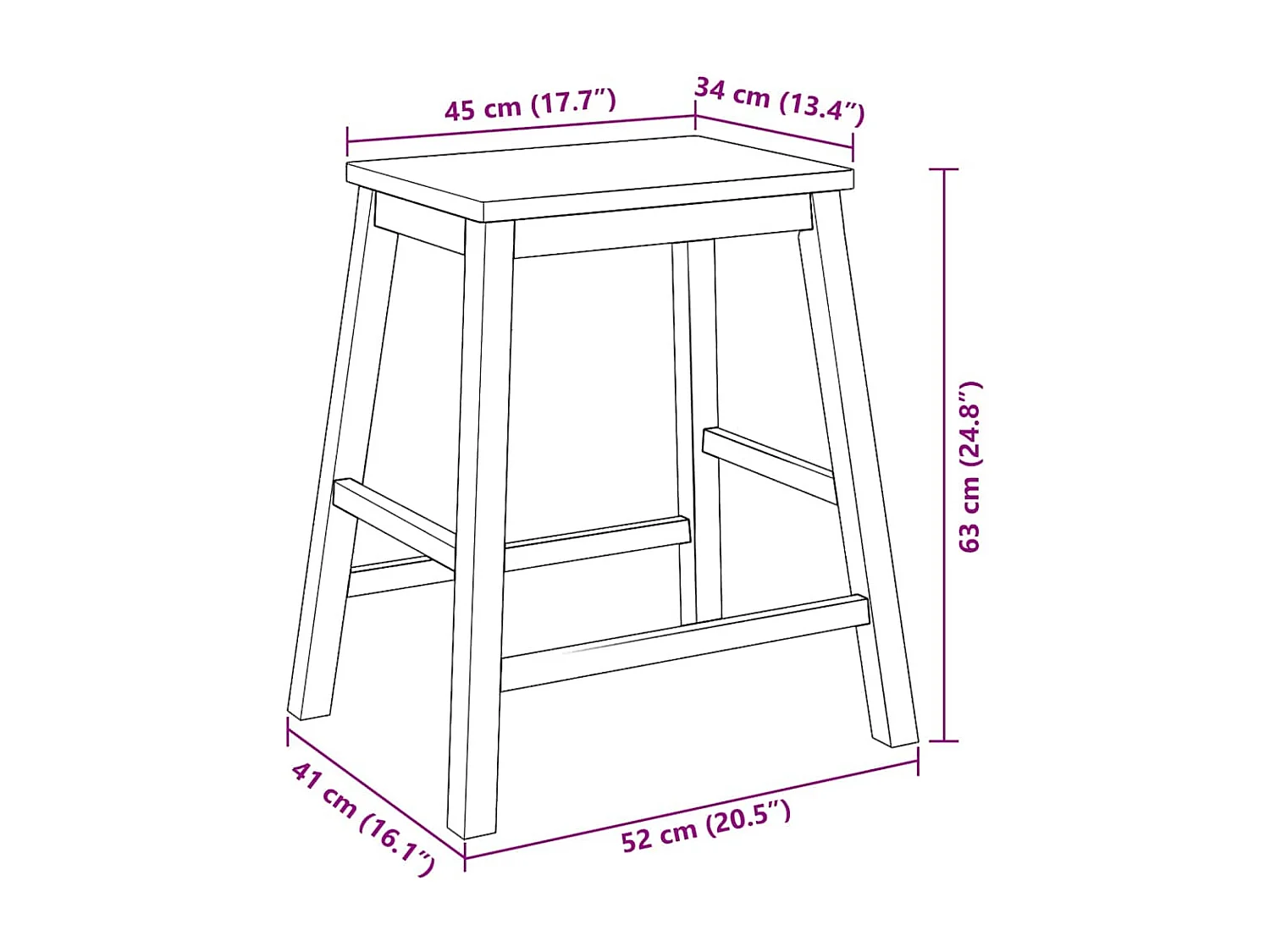 Barstoelen 2 st massief hout rubber