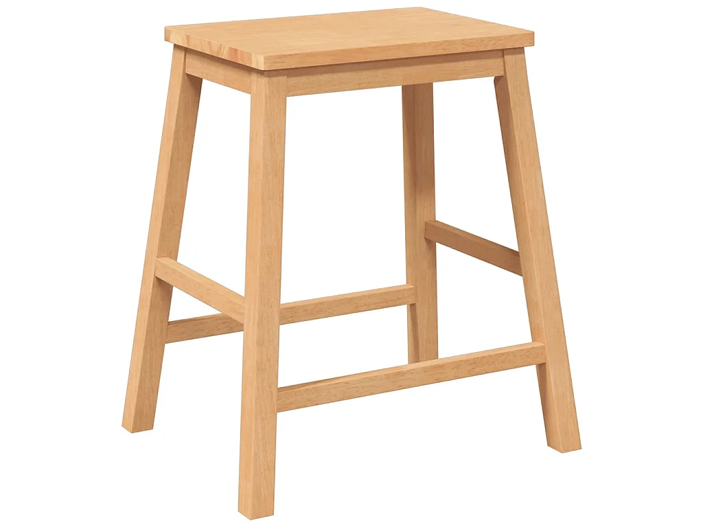 Barstoelen 2 st massief hout rubber