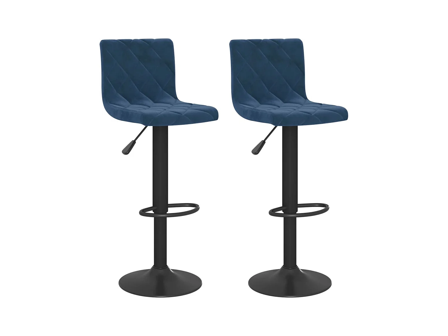 Tabourets de bar lot de 2 bleu velours