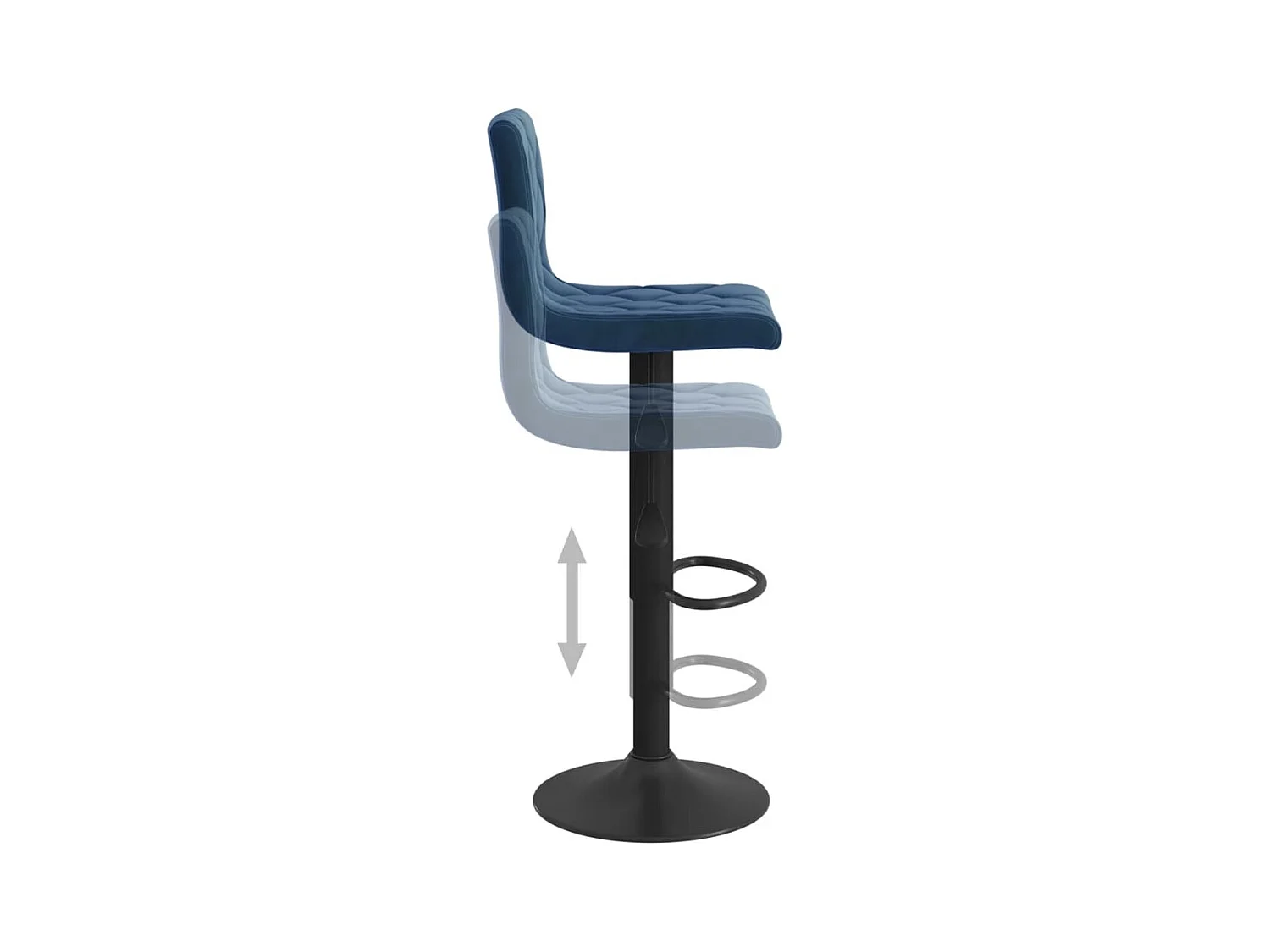 Barhocker 2 Stk. Blau Samt