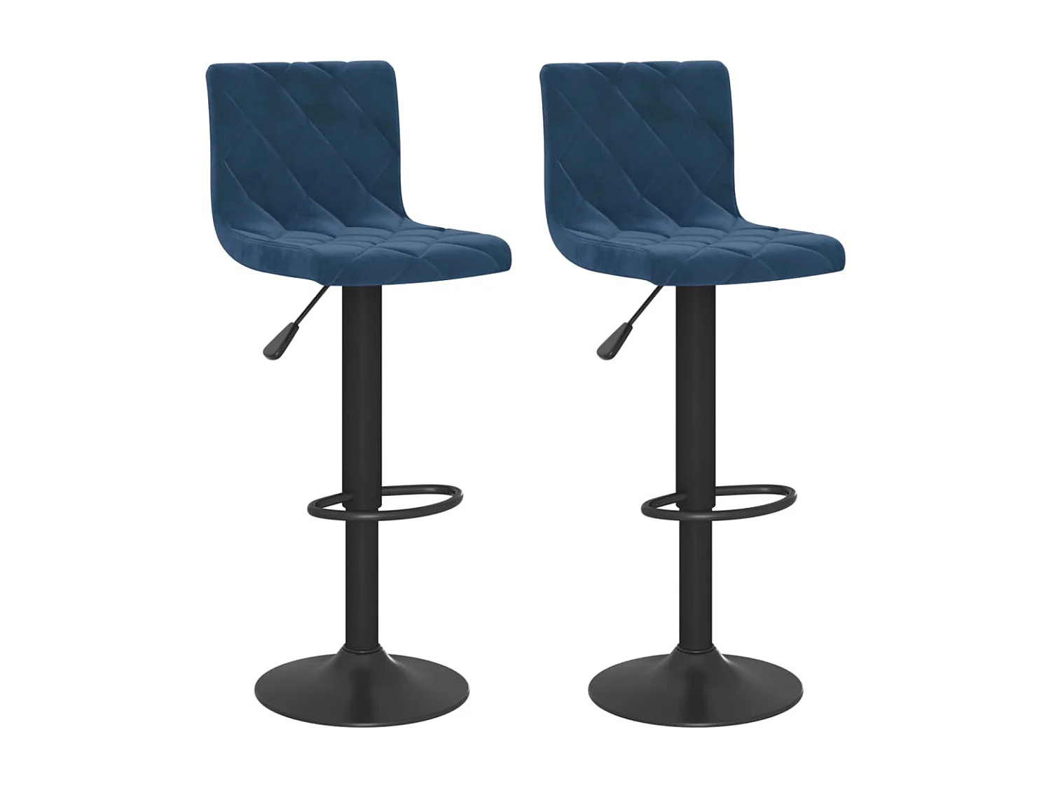 Tabourets de bar lot de 2 bleu velours