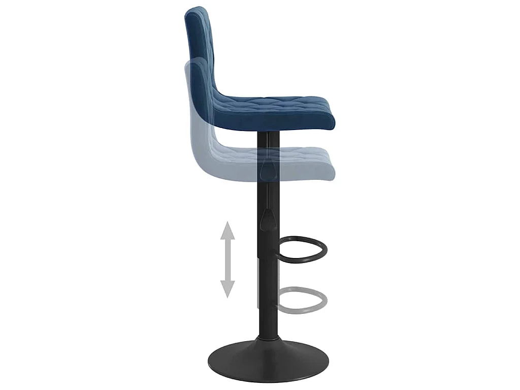 Tabourets de bar lot de 2 bleu velours