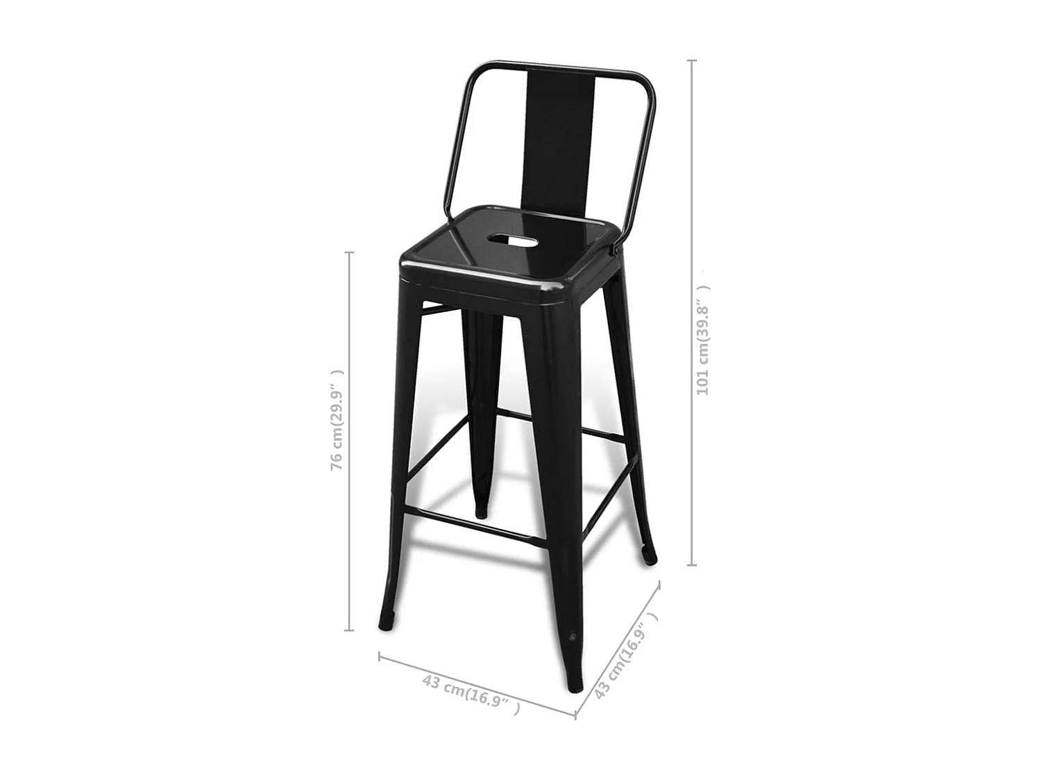 Barhocker 4 Stk. Schwarz Stahl