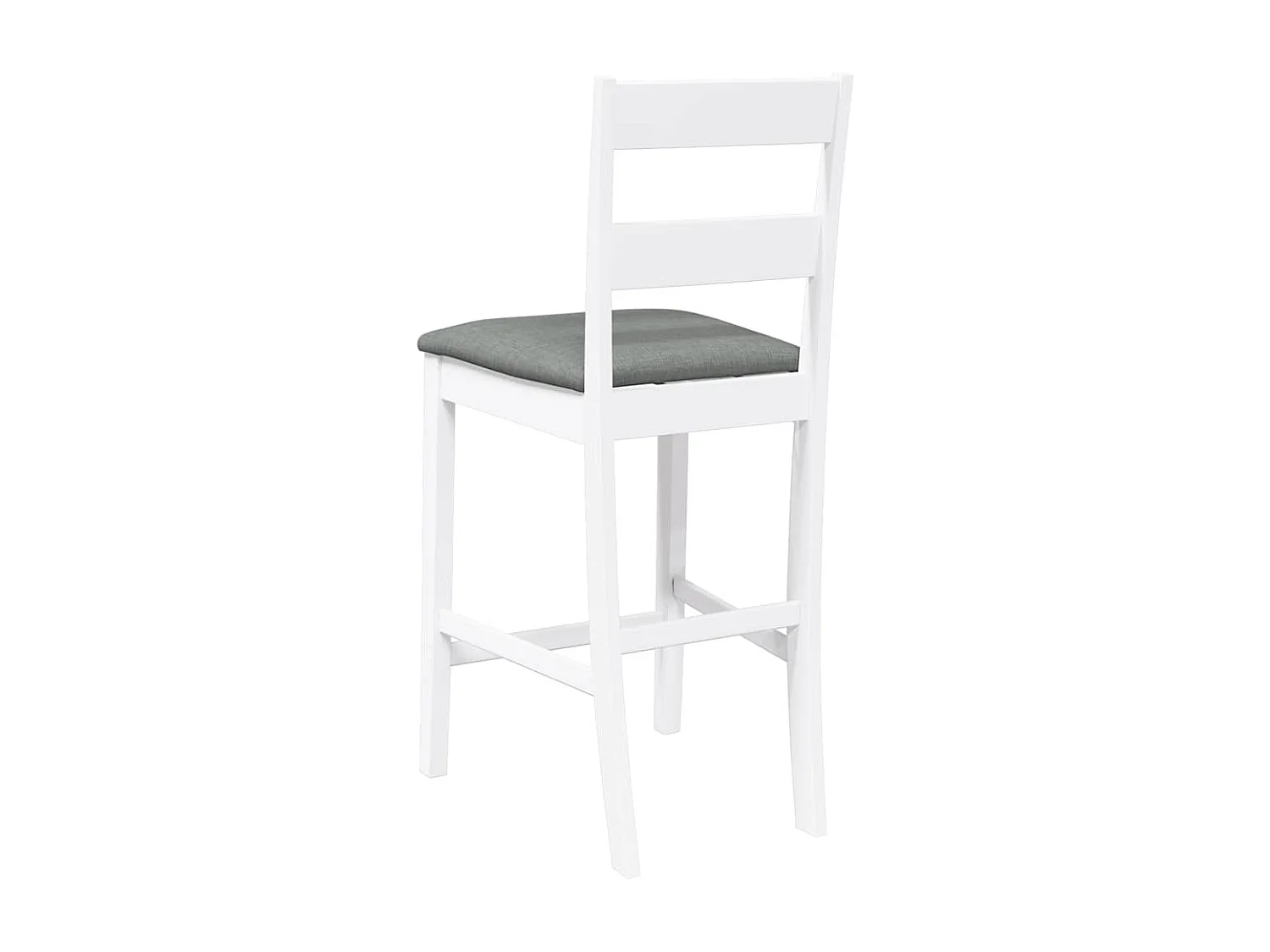 Barhocker mit Kissen 2 Stk. Weiß Massivholz Gummibaum