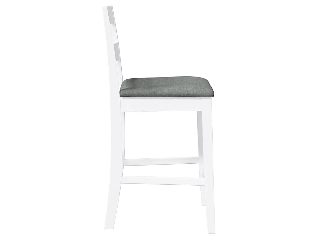 Sgabelli da Bar con Cuscini 2 pz Bianco Legno Massello di Hevea